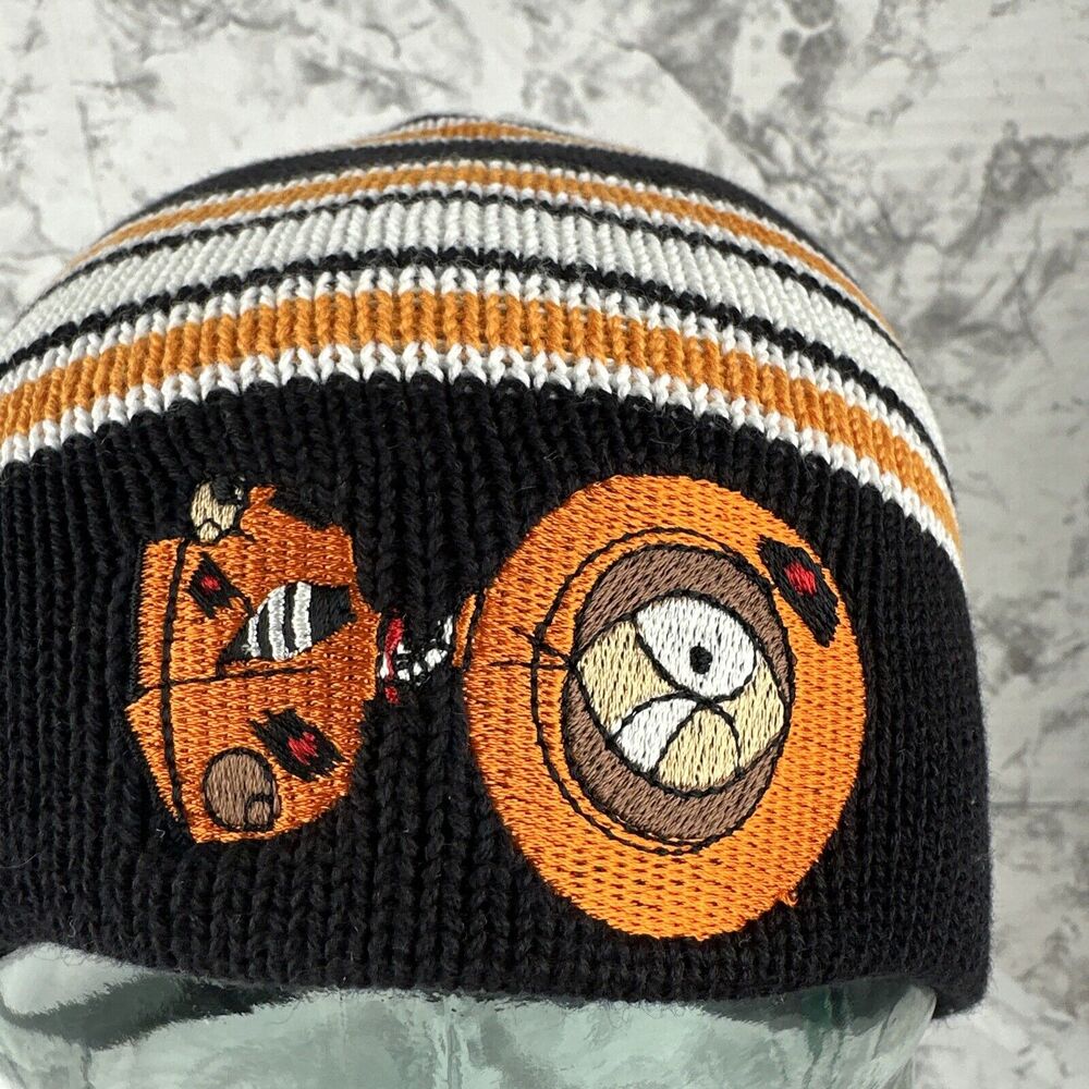 South Park 1998 Vintage Dead Kenny Beanie Hat Stanley DeSantis Orange Black - Picture 6 of 9